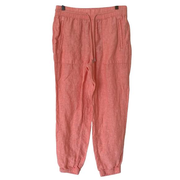 ATHLETA Retreat Linen Jogger Pants in Calla Sunset Orange, Size 8 - Picture 13 of 13